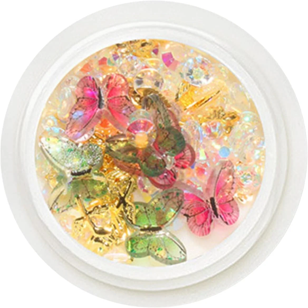 ورق های فویل، نگین ناخن BY کریستال های سه بعدی ناخن، پروانه طراحی ناخن فویلی، اکلیل چیپ برای طراحی ناخن، لوازم جانبی ناخن (K)