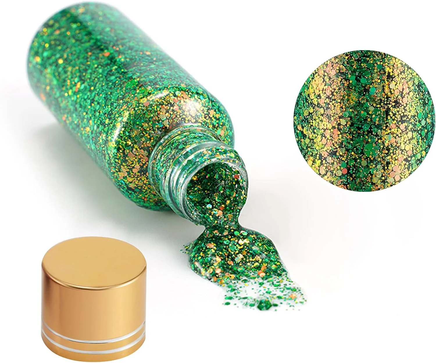 ژل اکلیل بدن هولوگرافیک برای صورت، بدن، ناخن، مایع اکلیلی سبز درشت ضد آب با ماندگاری فوق العاده بالا و خشک شدن سریع برای لوازم آرایش روز سنت پاتریک، 30 گرم (سبز برنجی) ژل اکلیل بدن هولوگرافیک برای صورت، بدن، ناخن، مایع اکلیلی سبز درشت ضد آب با ماندگاری فوق العاده بالا و خشک شدن سریع برای لوازم آرایش روز سنت پاتریک، 30 گرم (سبز برنجی)