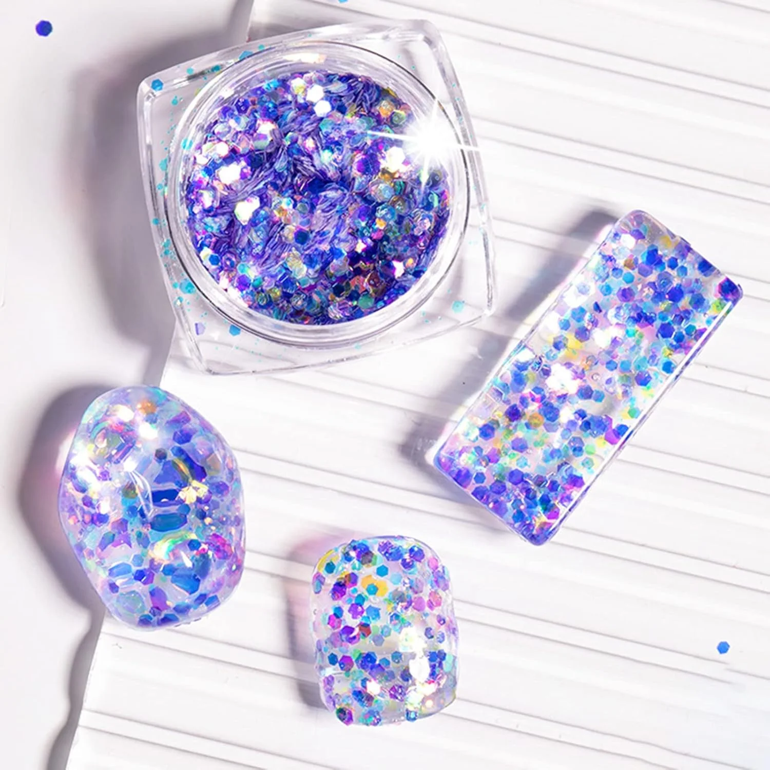 اکلیل ناخن لوکس، پولک های رنگی مخلوط، مقدار کافی برای بانوان