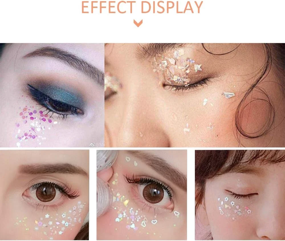 ۱۲ عدد اکلیل پولکی - لوازم هنری، برای نقاشی، مو، صورت، طراحی ناخن، تزئین اکلیلی، برچسب درخشان (رنگ طلایی)، پولک