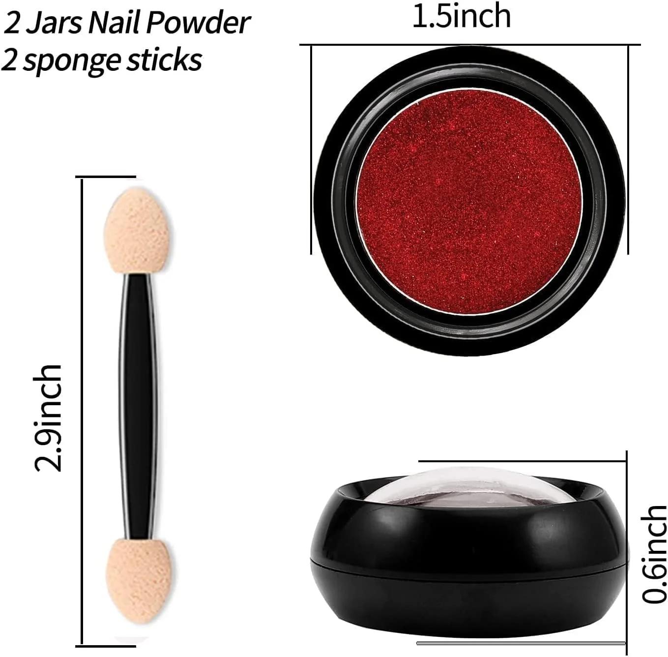 پودر ناخن کروم قرمز MDRTIRIM، 2 جعبه، پودر پیگمنت هولوگرافیک با جلوه آینه ای متالیک، پودر درخشان بازتابنده، فلش صورتی ظریف و ماندگار برای تزئینات مانیکور