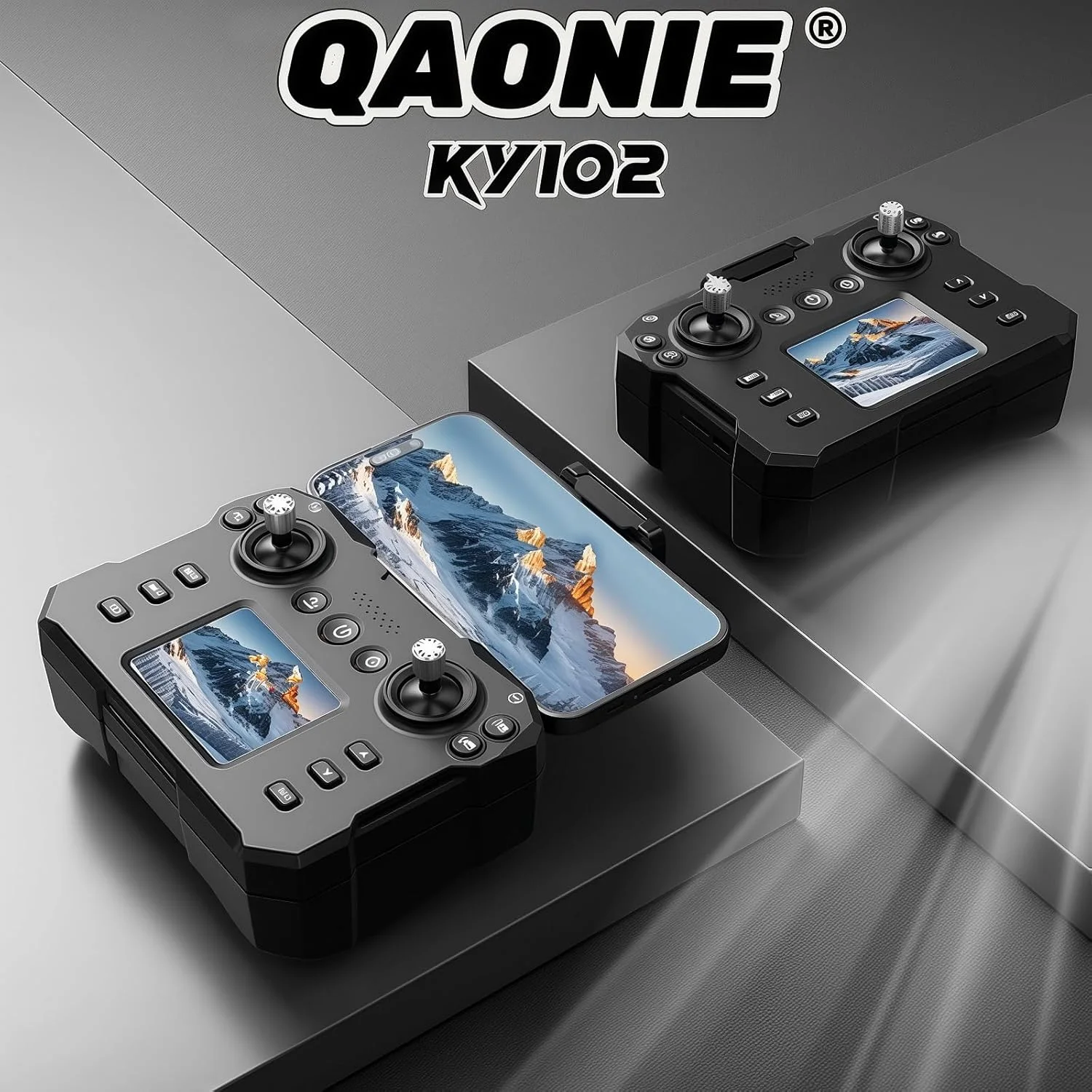 پهپاد KY102 با کنترلر صفحه نمایش، کارت SD، موتور براشلس، موقعیت یابی جریان نوری، اجتناب فعال از موانع، 2 باتری، تیک آف/لندینگ با یک کلید. (2 باتری - مشکی)