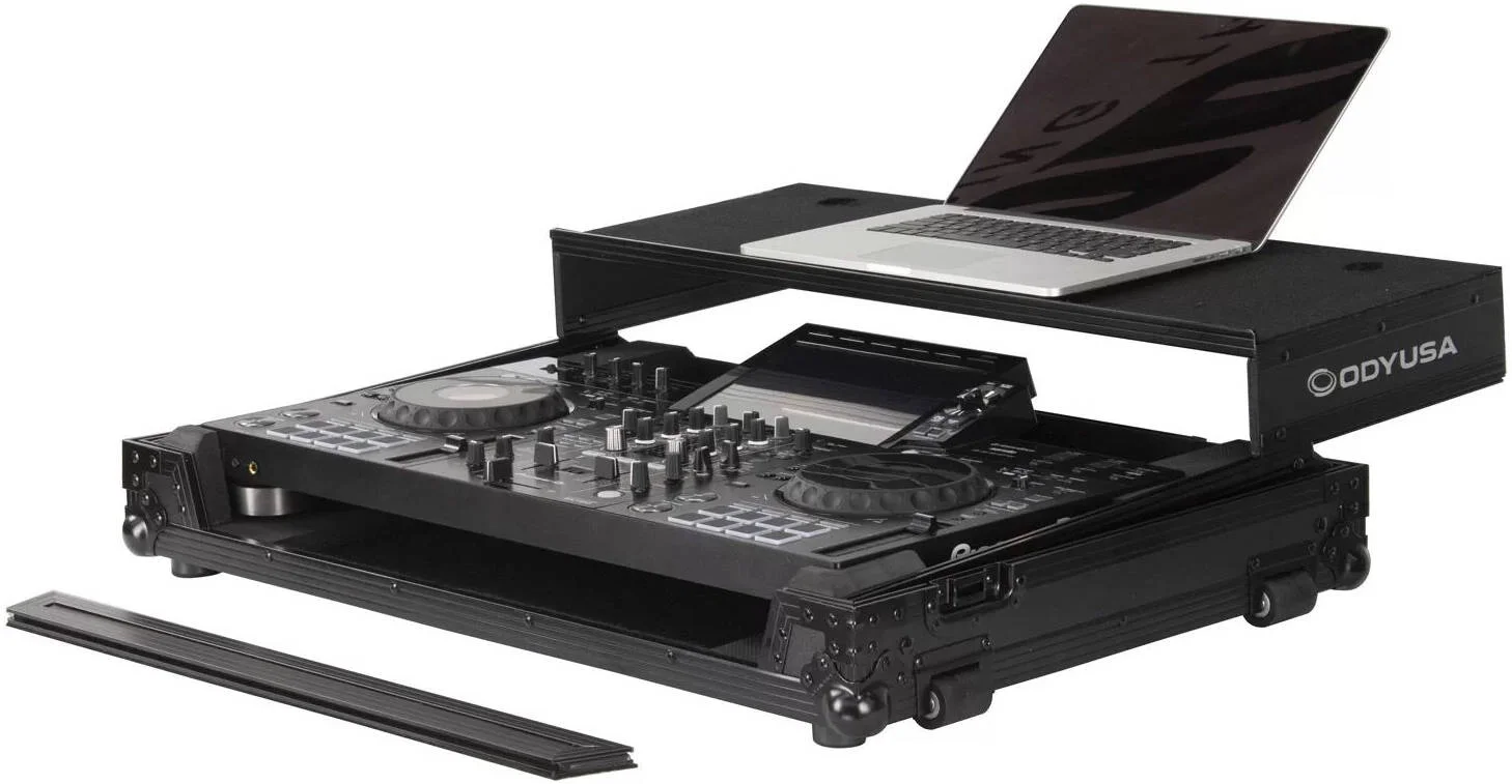 کیف حمل و نقل Odyssey USA Pioneer XDJ-RX3 Black Label Glide Style با چرخ، سکوی کشویی، دریچه پورت و دریچه کابل، مشکی | FZGSPIXDJRX3WBL