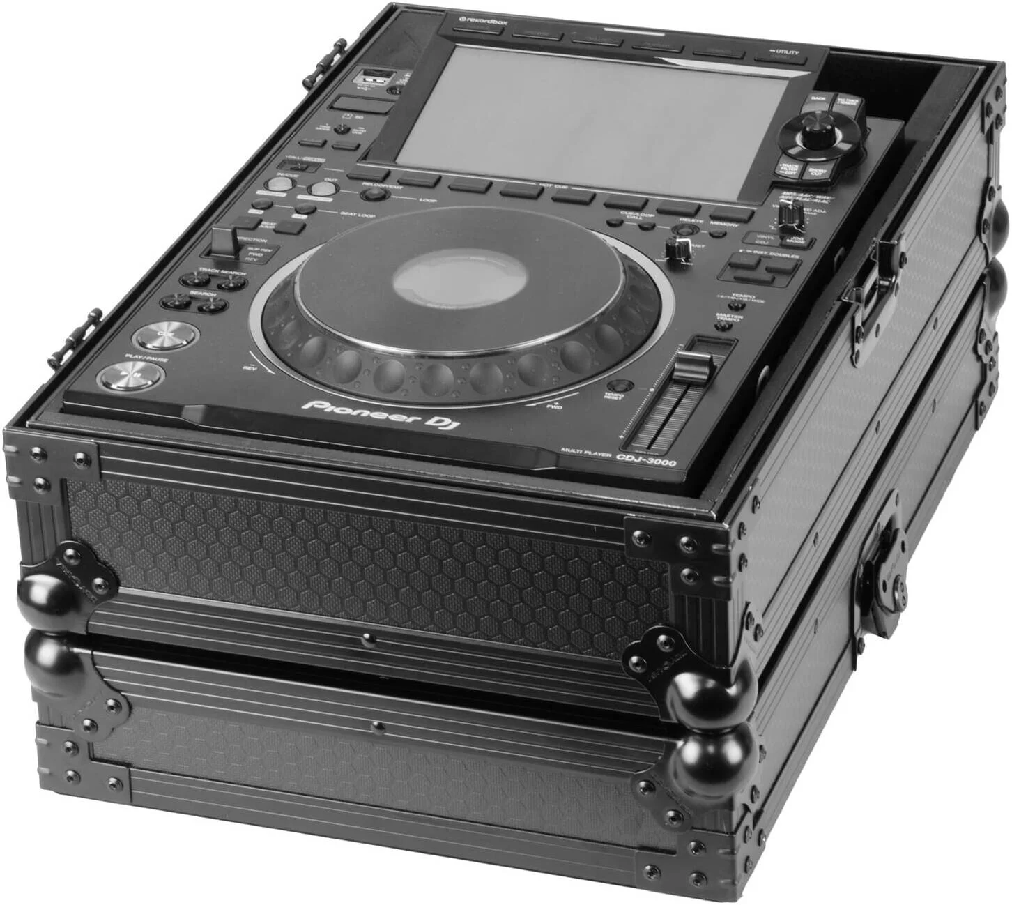 کیف حمل سفارشی اودیسه آمریکا برای Pioneer CDJ-3000، دارای سوراخ پورت کابل، فوم درب، حلقه قفل، پایه لاستیکی، مشکی | 810110