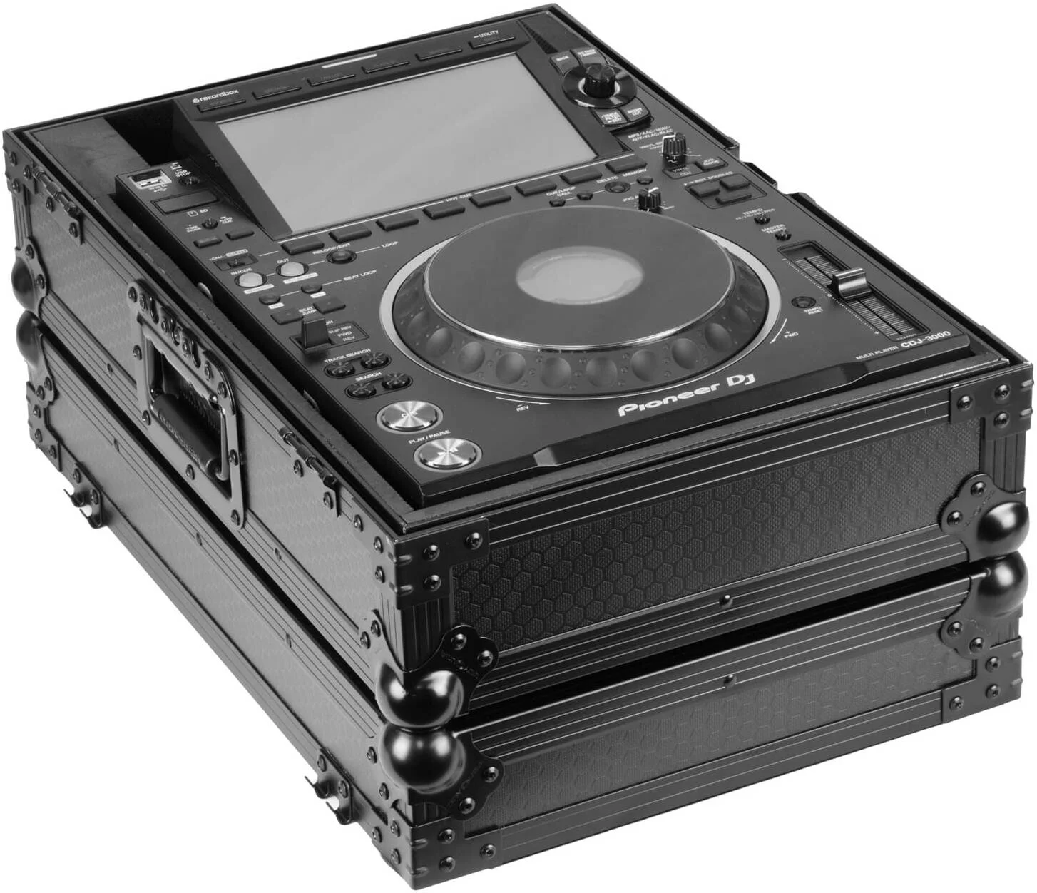 کیف حمل سفارشی اودیسه آمریکا برای Pioneer CDJ-3000، دارای سوراخ پورت کابل، فوم درب، حلقه قفل، پایه لاستیکی، مشکی | 810110