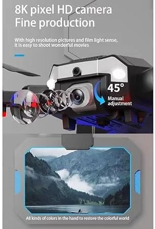 پهپاد E88 با دوربین 1080P HD - پهپاد RC تاشو با 2 باتری، بلند شدن/فرود با یک کلید، اجتناب از موانع، حفظ ارتفاع، چرخش 360 درجه - پهپاد عکاسی هوایی برای مبتدیان