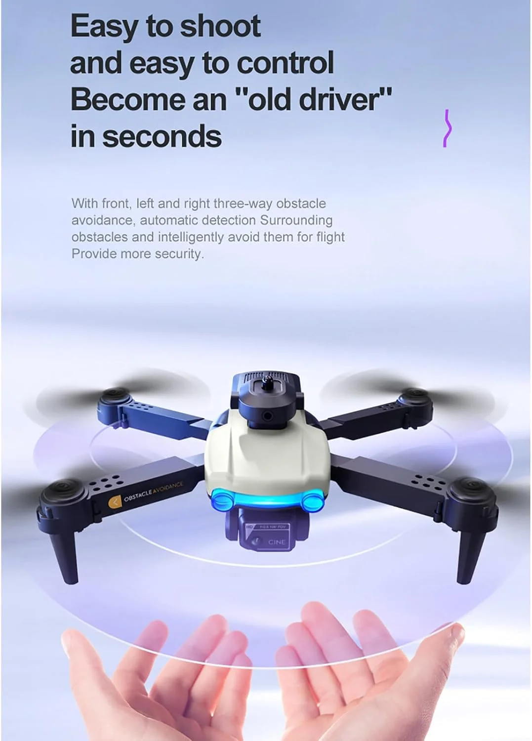 کوادکوپتر تاشو K102 PRO با دوربین 4K HD، قابلیت عکاسی هوایی و اجتناب از موانع در همه جهات، مناسب برای کودکان و مبتدیان