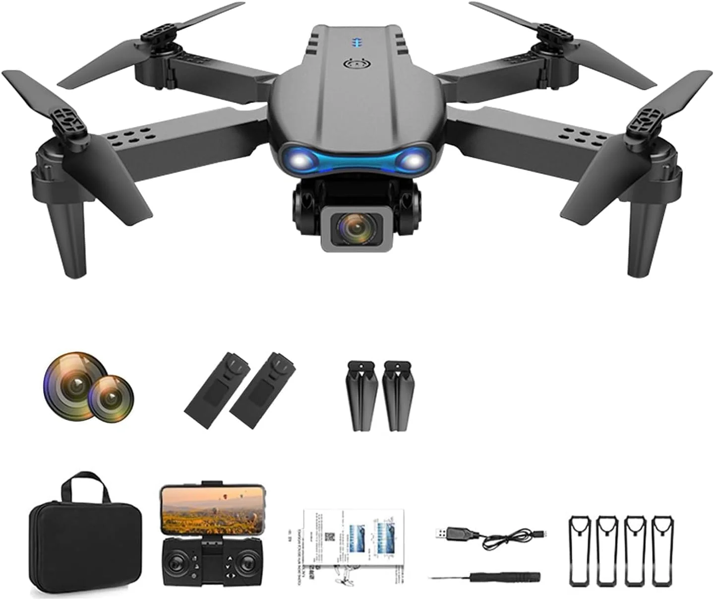 پهپاد E99 PRO با دوربین دوگانه 4K HD، اجتناب از موانع، تاشو، حفظ ارتفاع، مینی، دوربین دوگانه HD، مناسب بزرگسالان و نوجوانان، کنترل از راه دور RC HD پهپاد E99 PRO با دوربین دوگانه 4K HD، اجتناب از موانع، تاشو، حفظ ارتفاع، مینی، دوربین دوگانه HD، مناسب بزرگسالان و نوجوانان، کنترل از راه دور RC HD