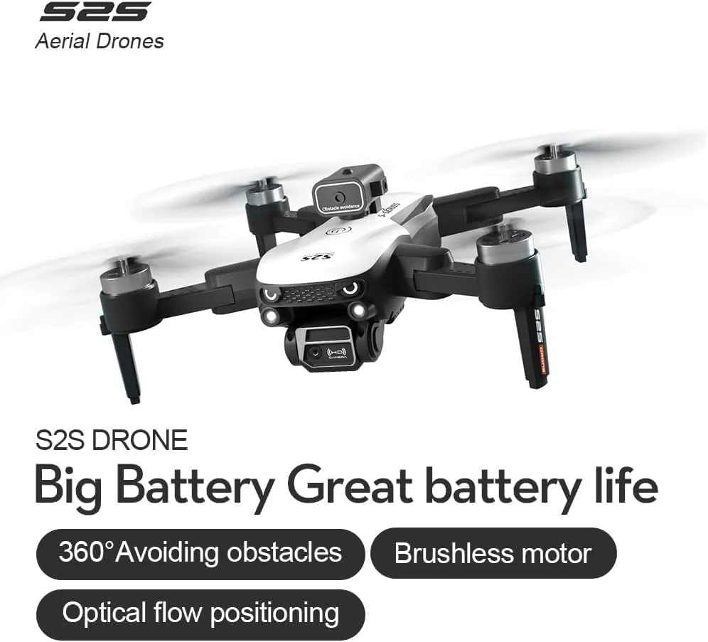 کوادکوپتر تاشو بدون برس S2S با دوربین 6K HD وای فای FPV 2.4G مدل RTF