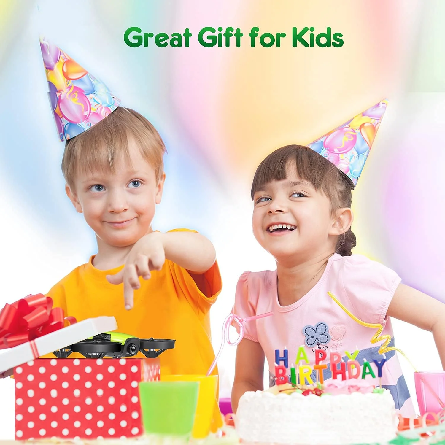 Loolinn | پهپاد دوربین دار هدیه کودکان - مینی پهپاد، پهپاد برای کودکان با دوربین قابل تنظیم، 21 دقیقه زمان پرواز، اسباب بازی هدیه برای پسران و دختران (سه باتری)