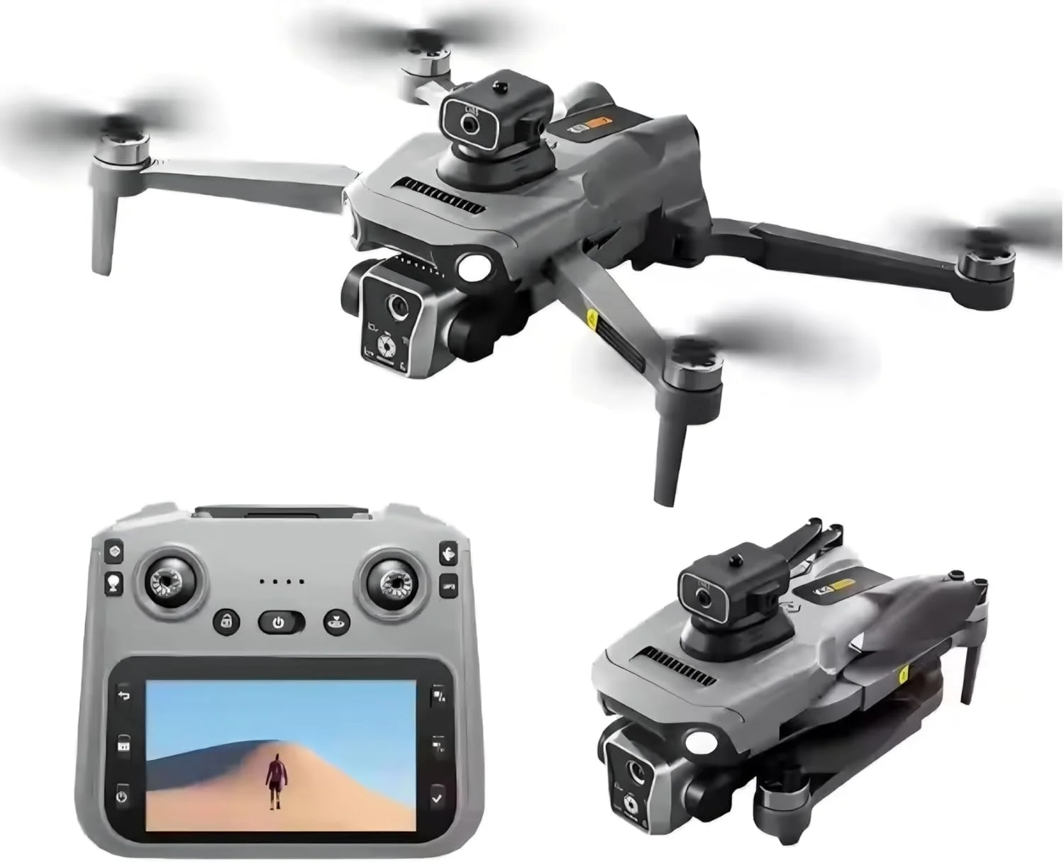 پهپادهای سری K مدل DKH برای جوانان و بزرگسالان با دوربین دوگانه، صفحه نمایش روی ریموت، ضبط با وضوح بالا (K19 Max)