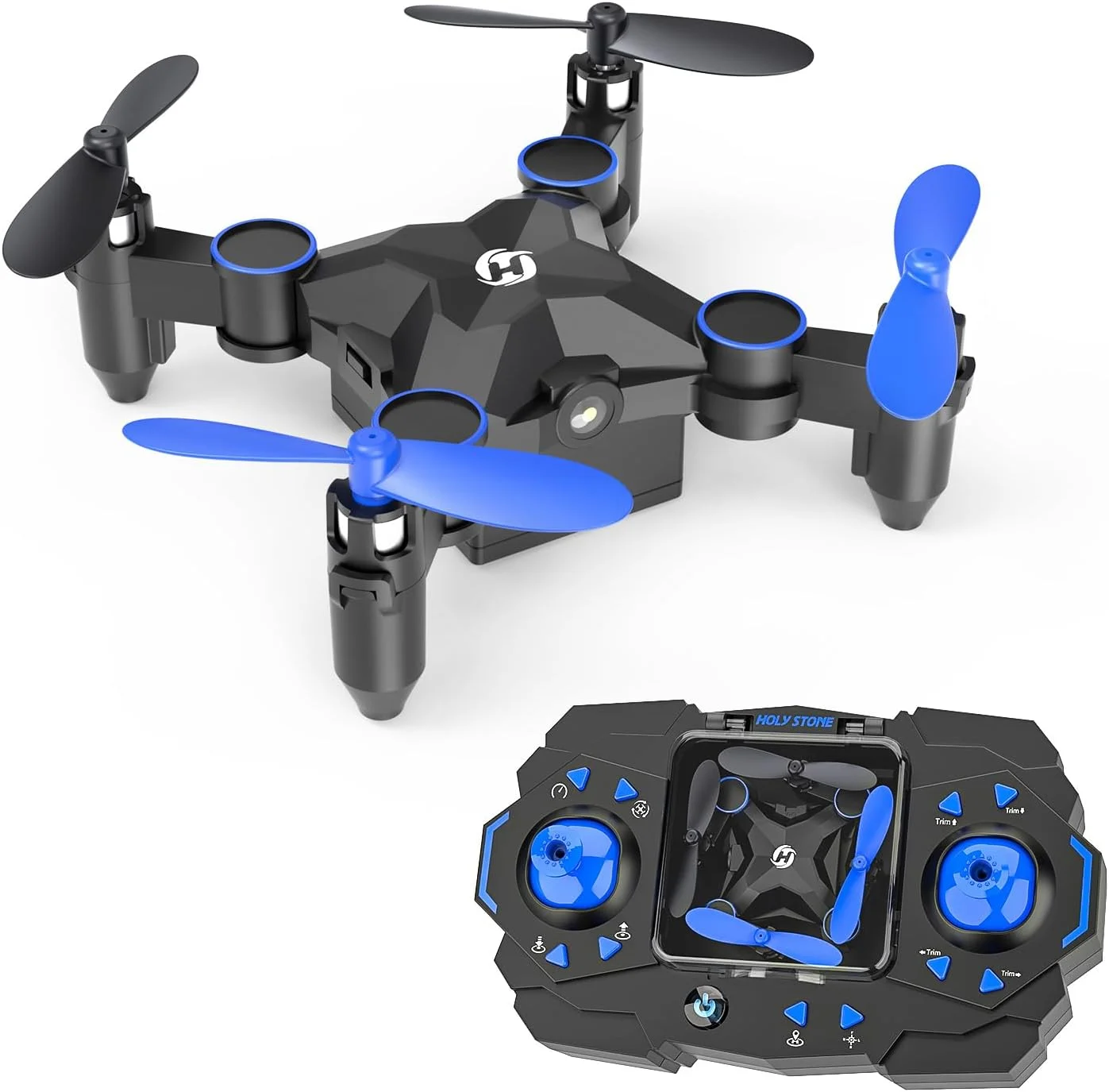 مینی پهپاد Holy Stone مدل HS190، کوادکوپتر جیبی قابل حمل با قابلیت حفظ ارتفاع، چرخش سه بعدی، حالت بدون سر و سه حالت سرعت، پرواز آسان برای مبتدیان، آبی