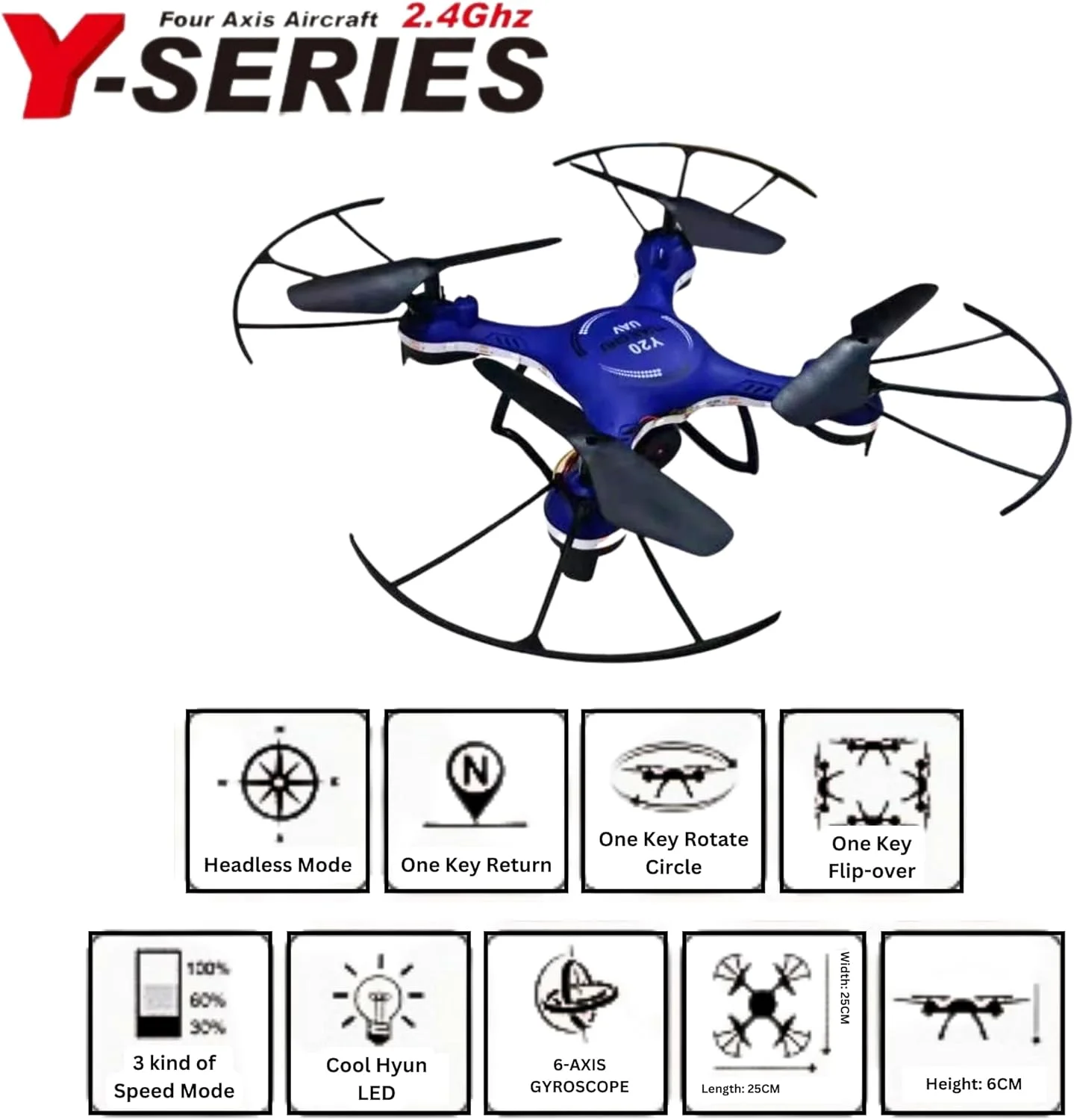 پهپاد آرسی با بازگشت تک کلید، چرخش سه بعدی، چراغ های ال ای دی، ژیروسکوپ 6 محوره، پهپاد مبتدی برای کودکان و بزرگسالان