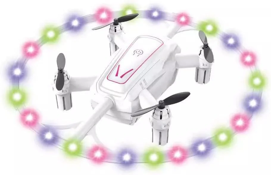 پهپاد LED برای کودکان، مینی پهپاد با چراغ های LED، هلیکوپتر RC کودکان با چراغ های سیاه و سفید و چرخش 360 درجه، پهپاد RC رندوم 1 عدد