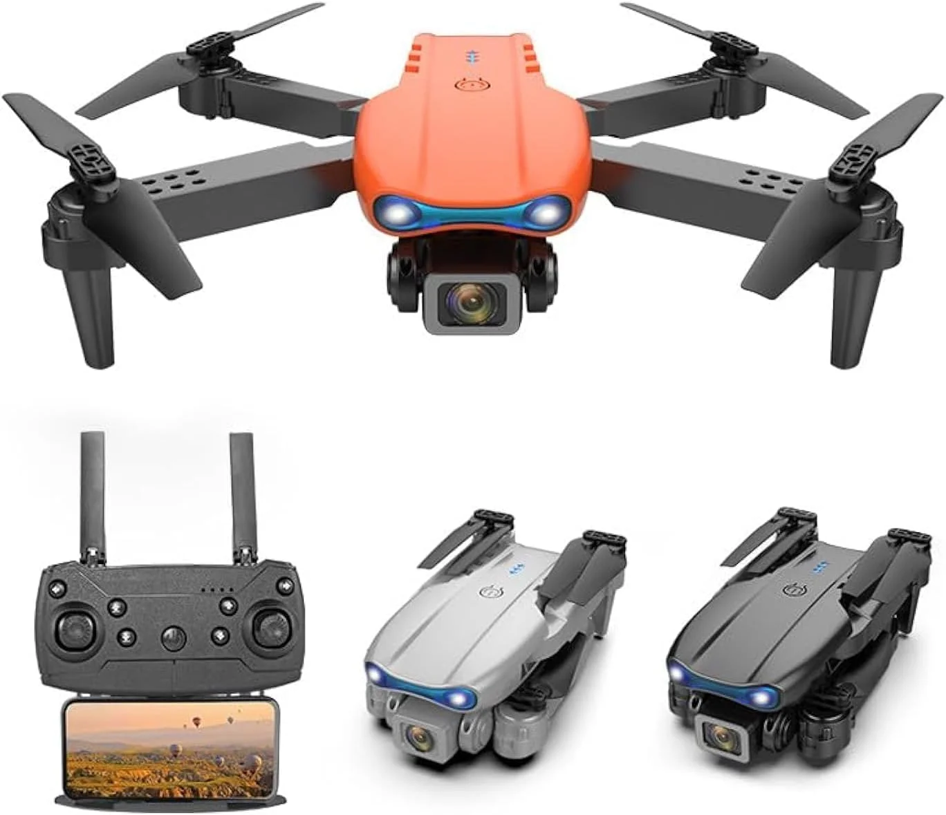 پهپاد تاشو E99 PRO با دوربین دوگانه 4K، دارای سیستم اجتناب از موانع، حالت بدون سر، تثبیت ارتفاع و کنترل از راه دور، مناسب برای مبتدیان، نوجوانان و بزرگسالان