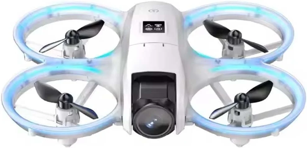 پهپاد دوربین دار 4K با FPV HD، ژیروسکوپ 6 محوره، کوادکوپتر کنترل از راه دور با چراغ های LED، هدیه اسباب بازی پهپاد کوچک برای مبتدیان، پرواز آسان و شناور پایدار