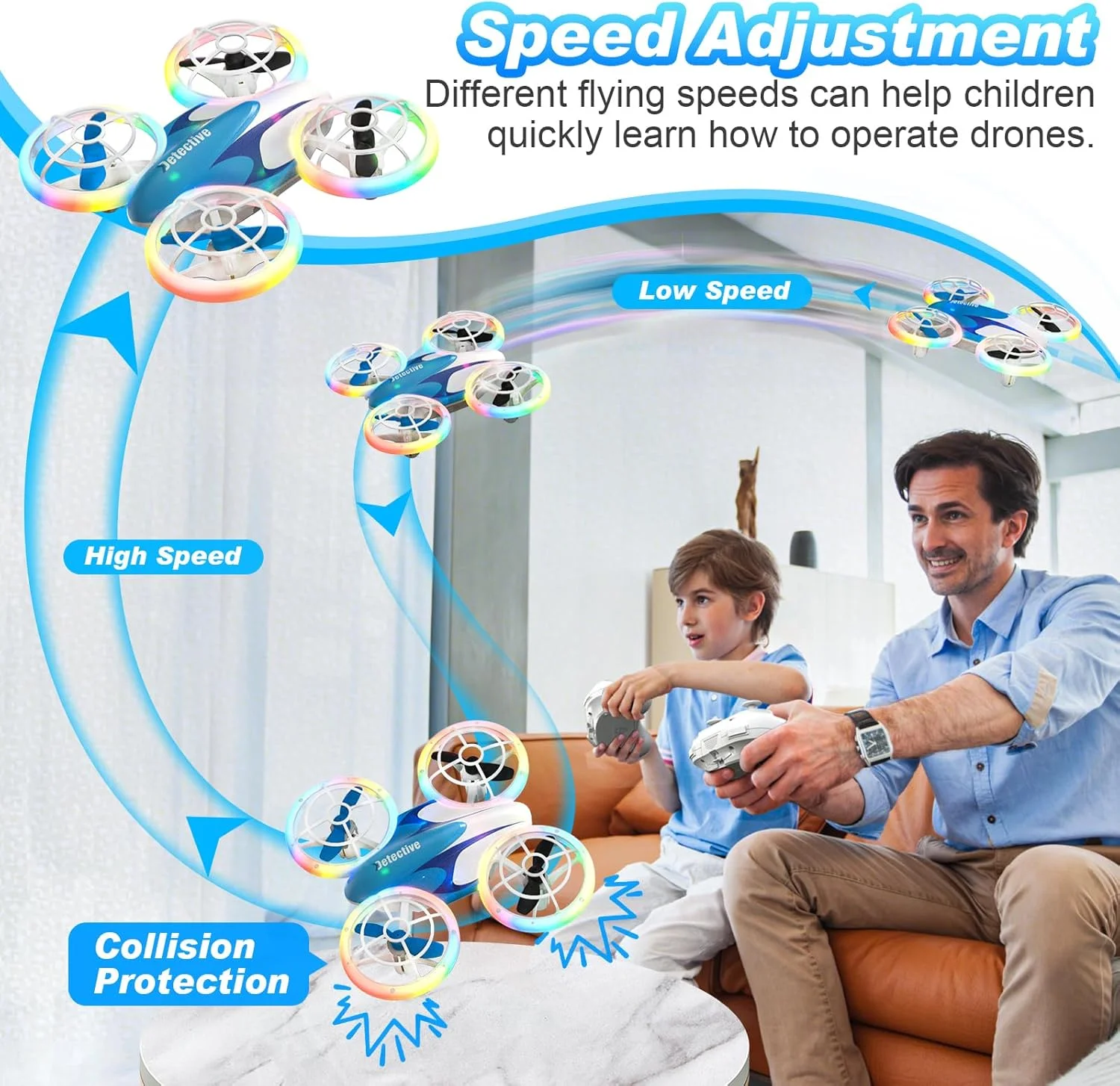 مینی پهپاد برای کودکان مبتدی، اسباب بازی هواپیمای RC با چراغ های LED جذاب، کوادکوپتر با چرخش های سه بعدی، حالت بدون سر و 3 باتری، 30 دقیقه زمان پرواز، هدیه سرگرم کننده برای پسران و دختران