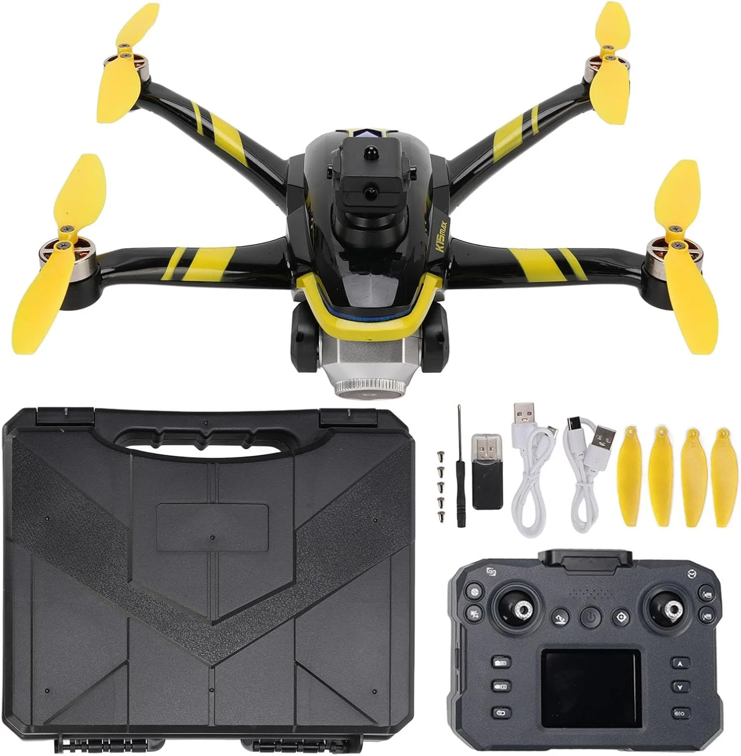 پهپاد با دوربین 4K، مناسب برای بزرگسالان و مبتدیان، دارای سیستم اجتناب از موانع 4 طرفه، موتورهای براشلس، کوادکوپتر با قابلیت چرخش 360 درجه (زرد) پهپاد با دوربین 4K، مناسب برای بزرگسالان و مبتدیان، دارای سیستم اجتناب از موانع 4 طرفه، موتورهای براشلس، کوادکوپتر با قابلیت چرخش 360 درجه (زرد)