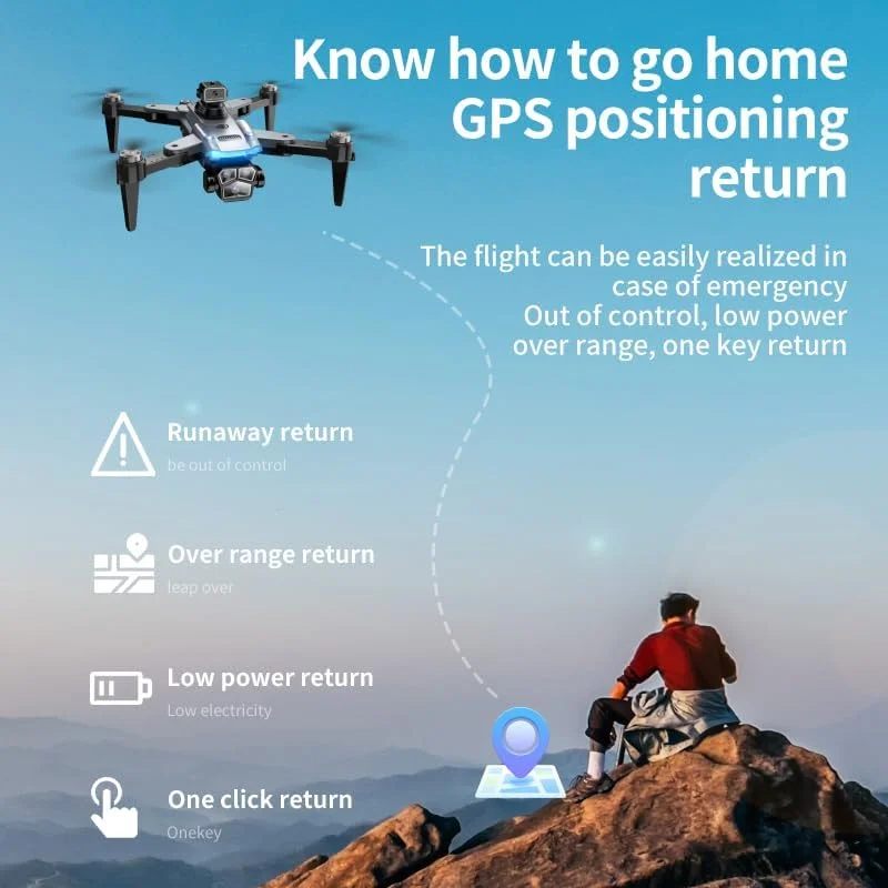 پهپاد A14 Pro Max با کنترل از راه دور، تصویربرداری هوایی هوشمند، مشکی، طراحی تاشو، عمر باتری طولانی، مناسب برای مبتدیان، 31.5x20.9x9.5 سانتی متر