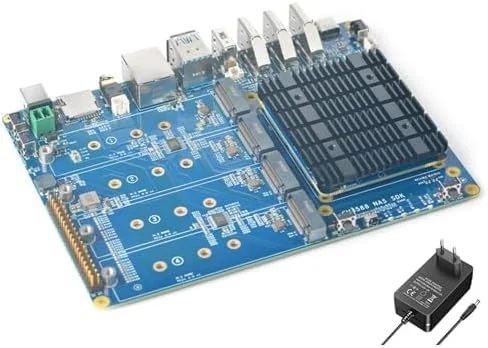 پلتفرم مینی NAS مدل youyeetoo CM3588 Plus، پشتیبانی از ویدئو تا کیفیت 8K، پردازنده RK3588، OpenMediaVault، حافظه 32GB LPDDR5، دارای 4 سوکت M.2 PCIe3.0، راهکارهای NAS با بدنه فلزی آبی رنگ، سرور خانگی، فضای ذخیره سازی ابری محلی