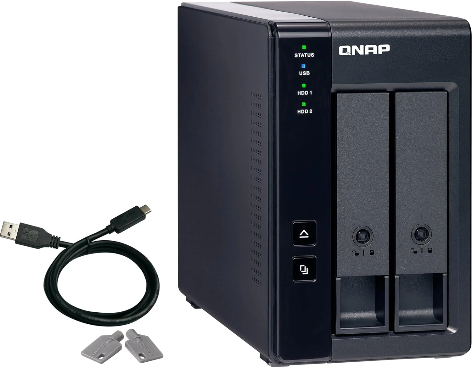 QNAP TR-002 محفظه توسعه NAS رومیزی 2-Bay - استفاده اختیاری به عنوان دستگاه ذخیره سازی متصل مستقیم
