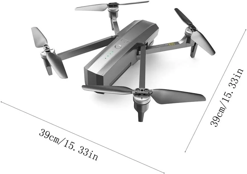 پهپاد حرفه ای LUXWALLET Skyline5 5 GHz با دوربین 4K واقعی، GPS، گیمبال آویز و کیف حمل، سرعت 40 کیلومتر در ساعت - برد 600 متر، خاکستری