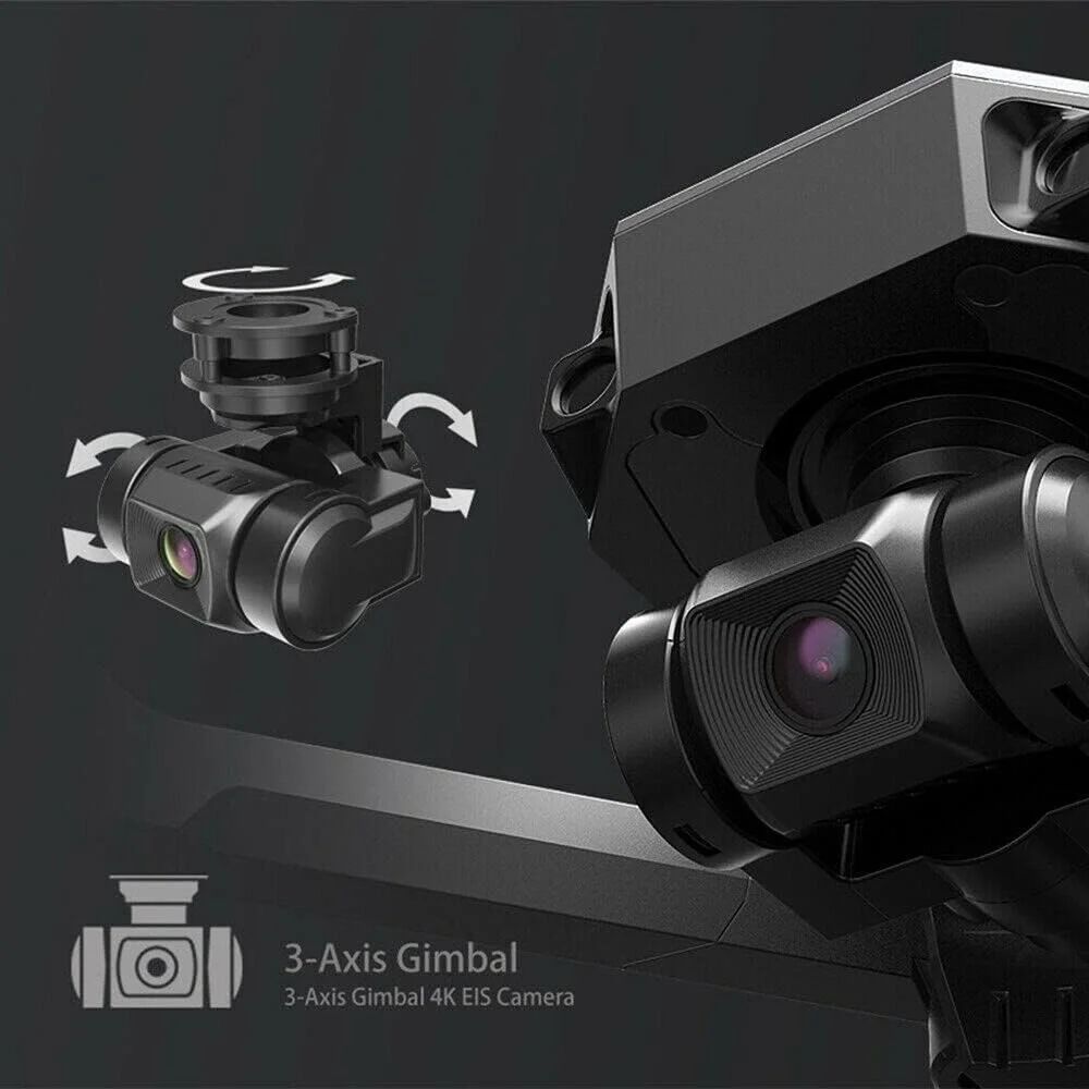 پهپاد حرفه ای LUXWALLET Skyline5 5 GHz با دوربین 4K واقعی، GPS، گیمبال آویز و کیف حمل، سرعت 40 کیلومتر در ساعت - برد 600 متر، خاکستری