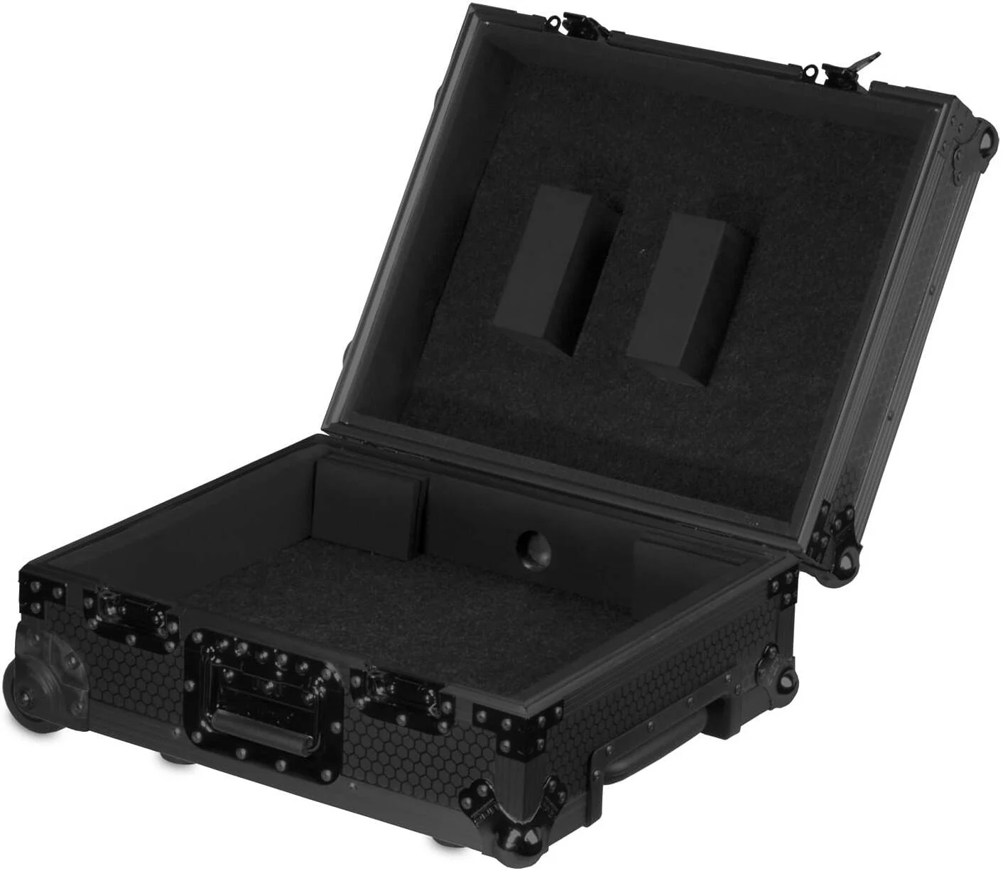 کیف حمل چند فرمتی گرامافون UDG Ultimate Flight Case مشکی MK2 Plus (چرخ دار)، فوم EVA با تراکم بالا و طرح الماس برجسته، سخت افزار آنودایز شده با پوشش پودری، مشکی | U91029BL2
