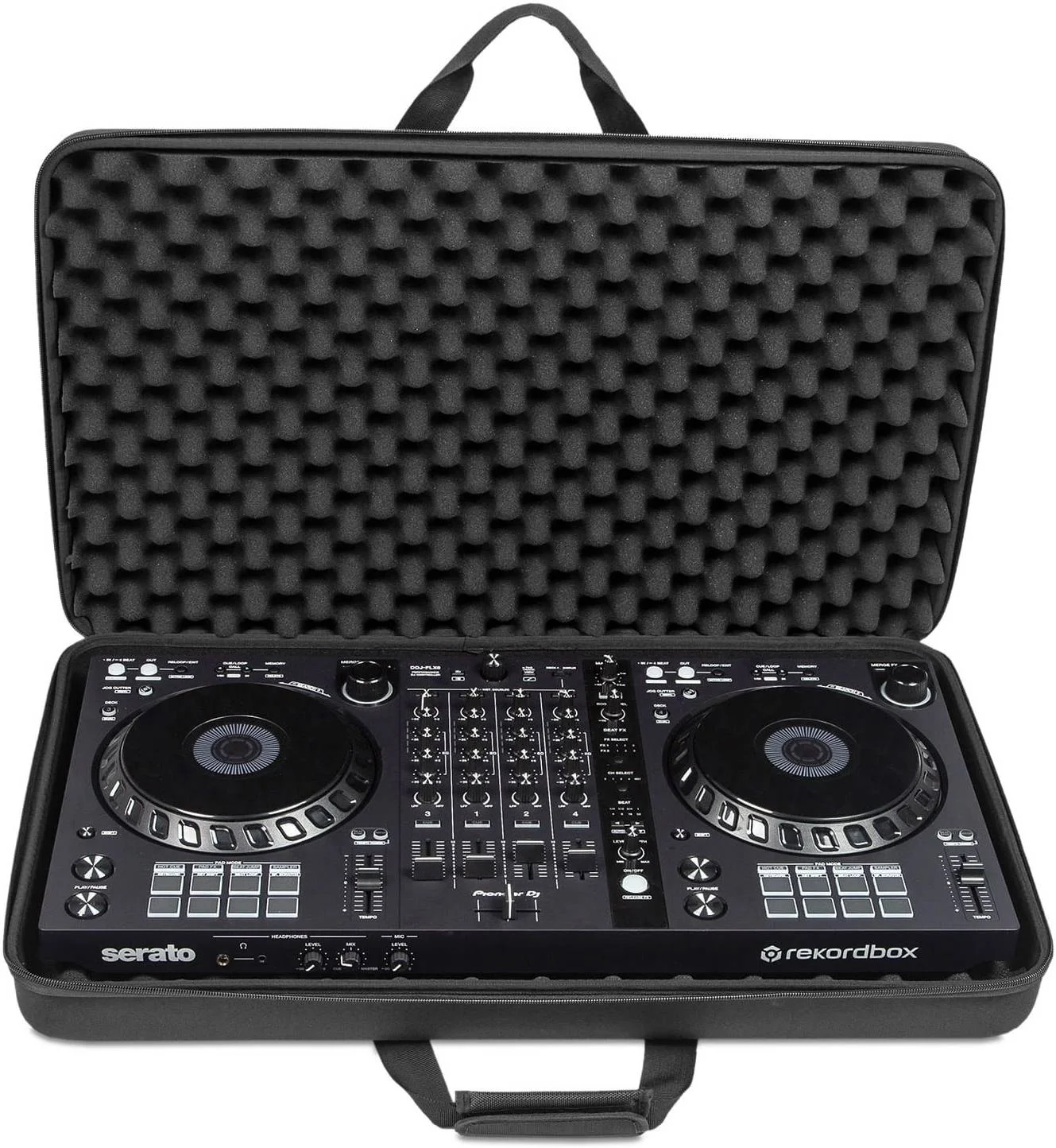 کیف حمل کنترلر بزرگ UDG Creator، فوم EVA قالب‌گیری شده Durashock، ضد آب، دارای دستگیره‌های آسان، مناسب برای Pioneer DDJ-FLX6 / DDJ-1000SRT / DDJ-800 / XDJ-RR، مشکی | U8303BL