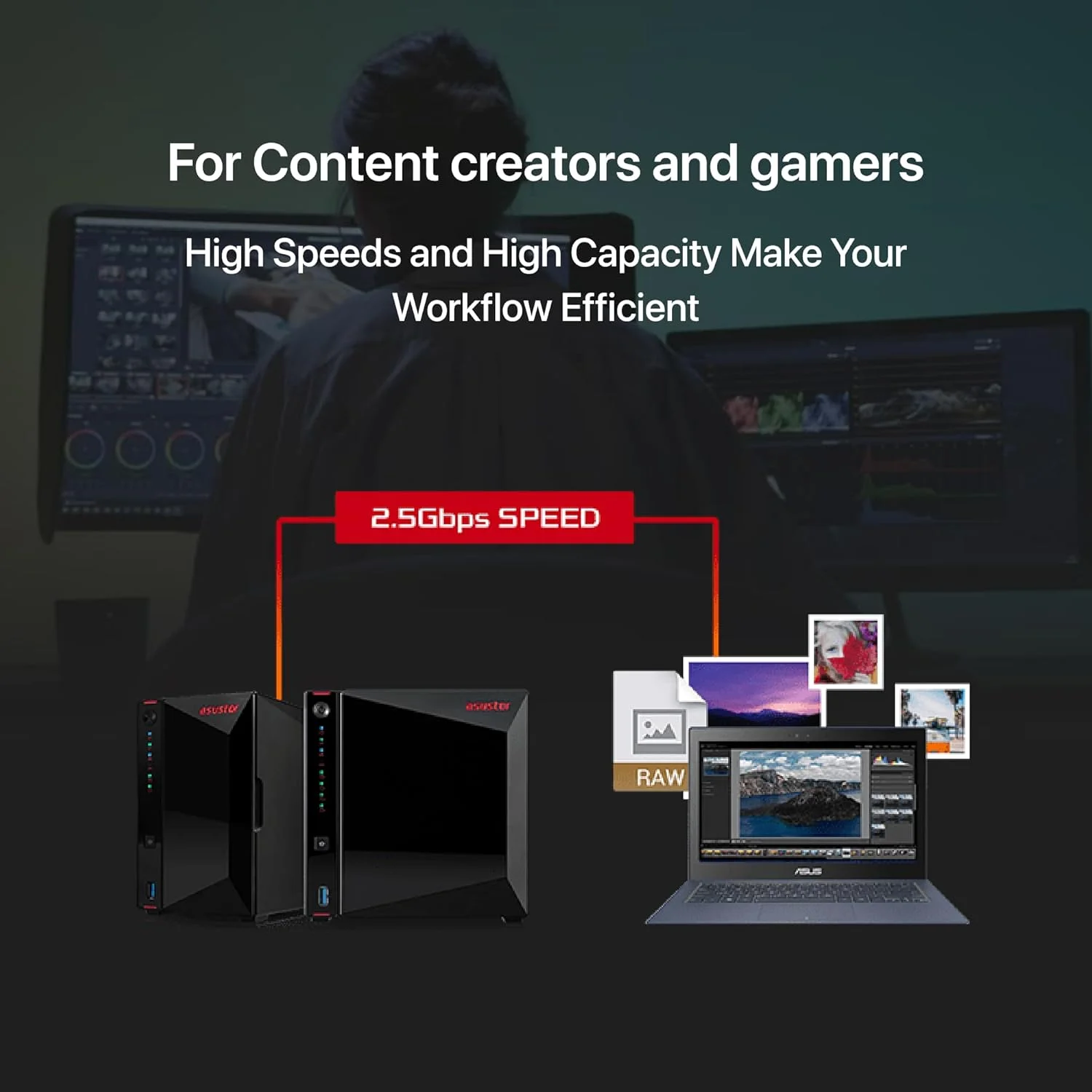 آستور AS5404T، NAS چهار محفظه ای، پردازنده چهارهسته ای اینتل 2.0 گیگاهرتز، 4 اسلات M.2 NVMe SSD، 2 پورت 2.5 گیگابیتی، 4 گیگابایت رم DDR4، فضای ذخیره سازی ابری برای بازی و پخش زنده، ذخیره سازی متصل به شبکه (بدون دیسک)