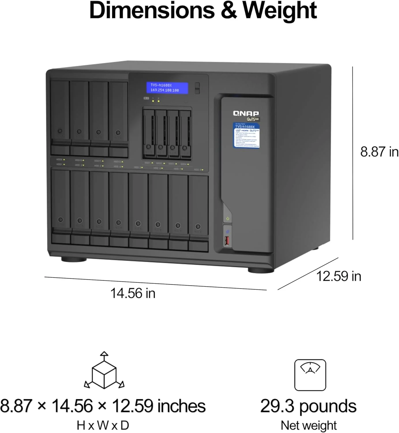 QNAP TVS-h1288X-W1250-16G NAS رسانه ای پرسرعت با پردازنده Intel® Xeon® W-1250 و دو پورت 10GbE
