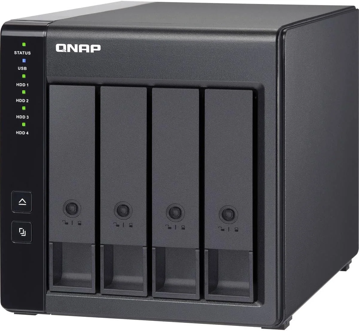 محفظه توسعه RAID با ۴ جایگاه درایو QNAP TR-004 USB 3.2 Gen 1، همراه با ۴ عدد هارد دیسک داخلی ۸ ترابایتی سیگیت IronWolf Pro SATA III 3.5 اینچی NAS، ۷۲۰۰ دور در دقیقه (CMR)