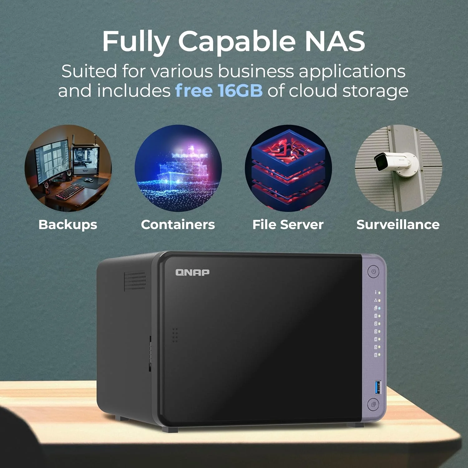 QNAP TS-632X-4G-US NAS رومیزی 6 محفظه ای 10GbE با پردازنده چهار هسته ای ARM Alpine AL524 و 4 گیگابایت رم DDR4 (بدون دیسک)