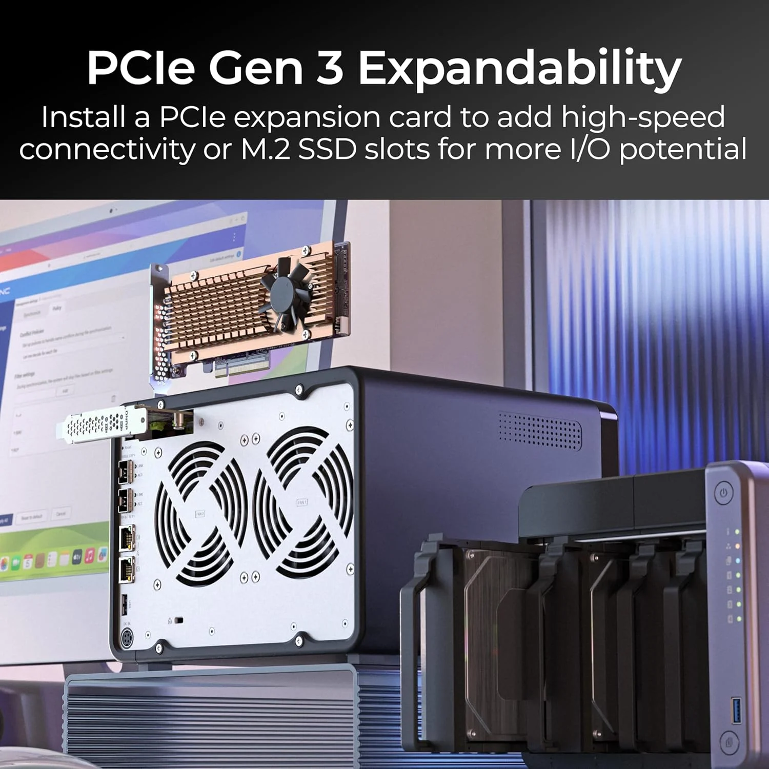 QNAP TS-632X-4G-US NAS رومیزی 6 محفظه ای 10GbE با پردازنده چهار هسته ای ARM Alpine AL524 و 4 گیگابایت رم DDR4 (بدون دیسک)