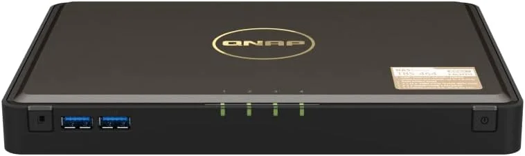 QNAP TBS-464-8G-US NASbook با ۴ جایگاه M.2 NVMe SSD، پردازنده ۴ هسته ای Intel Celeron N5105/N5095، حافظه ۸ گیگابایتی DDR4 و اتصال شبکه 2.5GbE (1G/100M/10M) (بدون دیسک)