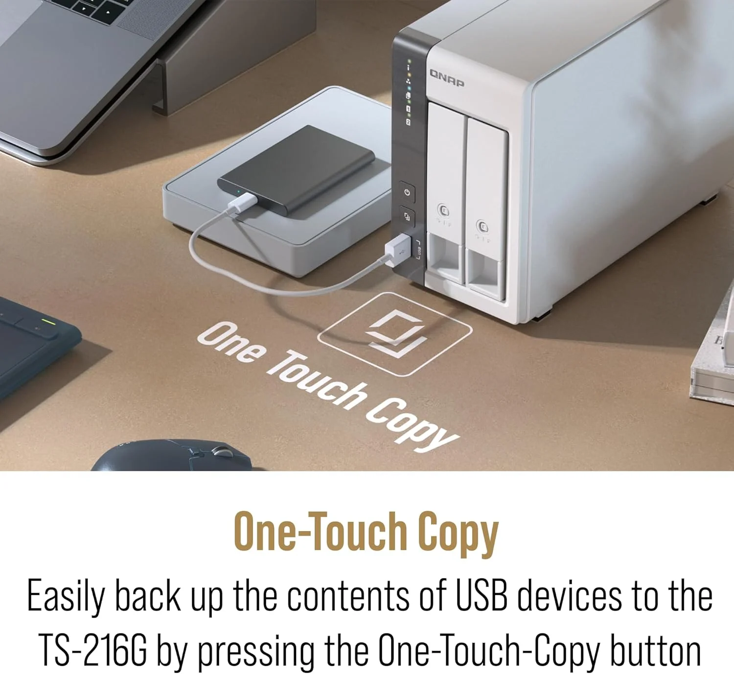 QNAP TS-216G-US - مقرون به صرفه ترین NAS رومیزی 2 بی با پورت 2.5GbE، مجهز به پردازنده چهار هسته ای ARM Cortex-A55، واحد پردازش عصبی داخلی و 4 گیگابایت رم DDR4 (بدون دیسک) QNAP TS-216G-US - مقرون به صرفه ترین NAS رومیزی 2 بی با پورت 2.5GbE، مجهز به پردازنده چهار هسته ای ARM Cortex-A55، واحد پردازش عصبی داخلی و 4 گیگابایت رم DDR4 (بدون دیسک)