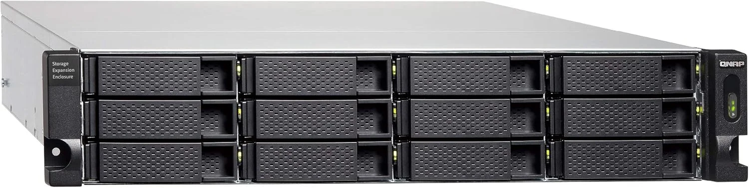 QNAP محفظه توسعه JBOD با ۱۲ جایگاه، اتصال USB-C 3.1 Gen2 10Gbps، قابل نصب در رک 2U، مدل W125662850 (واحد توسعه JBOD Gen2 10Gbps، منبع تغذیه افزونه با کابل ۱ متری USB-C به USB-A 3.1 Gen2)
