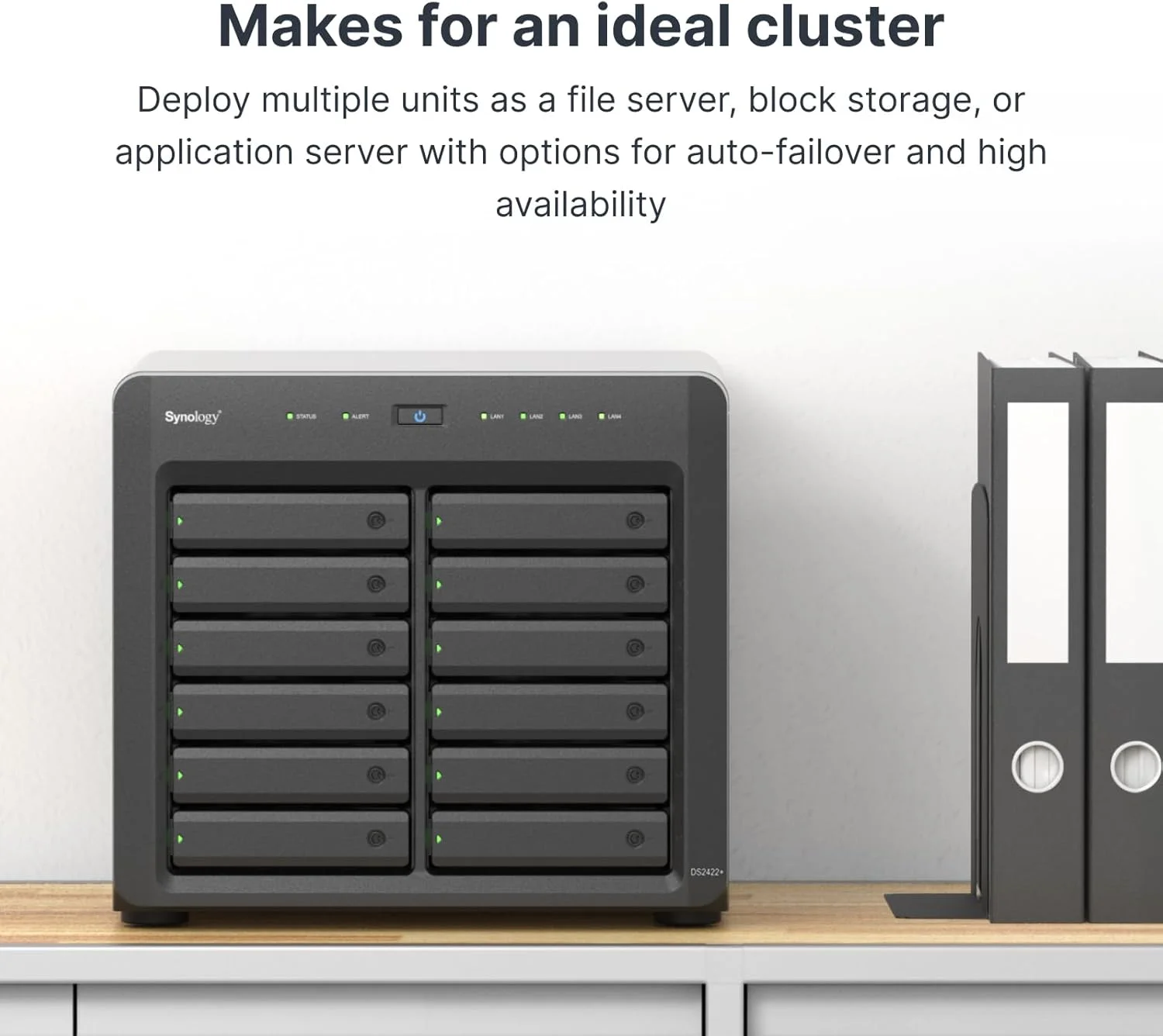 دستگاه ذخیره ساز تحت شبکه ۱۲ خلیجی Synology DiskStation DS2422+ با پردازنده چهارهسته ای و ۴ گیگابایت حافظه (بدون هارد)