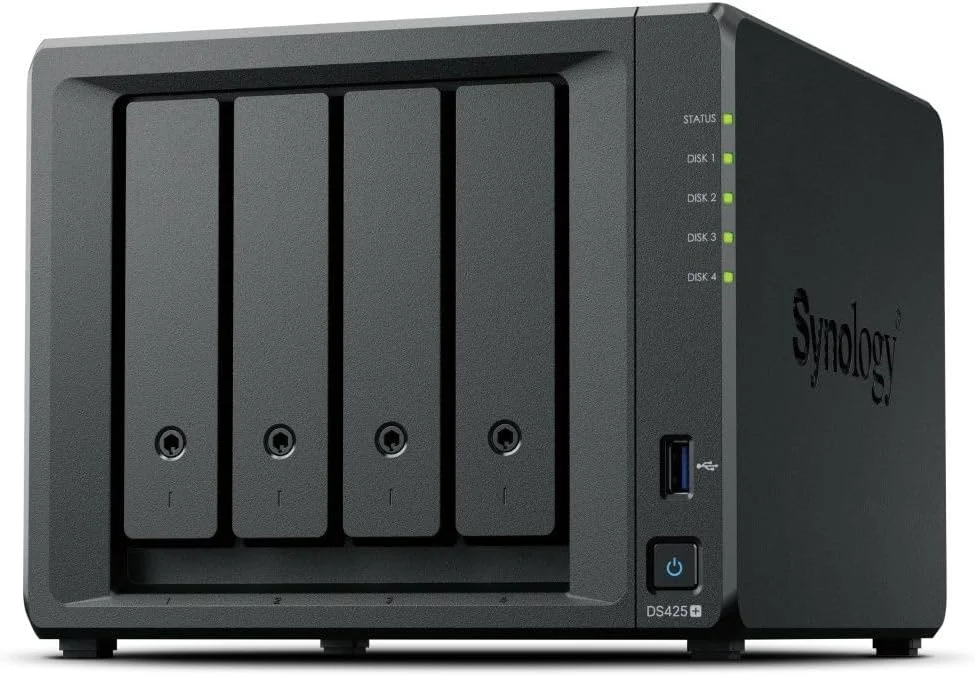 دستگاه ذخیره ساز تحت شبکه (NAS) سینولوژی DiskStation DS425+، 4-Bay، بدون دیسک 3.5 اینچی، پردازنده Intel Celeron J4125، دارای 1 پورت 1GbE + 1 پورت 2.5GbE، رم 2 گیگابایتی، 2 پورت USB3.2 دستگاه ذخیره ساز تحت شبکه (NAS) سینولوژی DiskStation DS425+، 4-Bay، بدون دیسک 3.5 اینچی، پردازنده Intel Celeron J4125، دارای 1 پورت 1GbE + 1 پورت 2.5GbE، رم 2 گیگابایتی، 2 پورت USB3.2