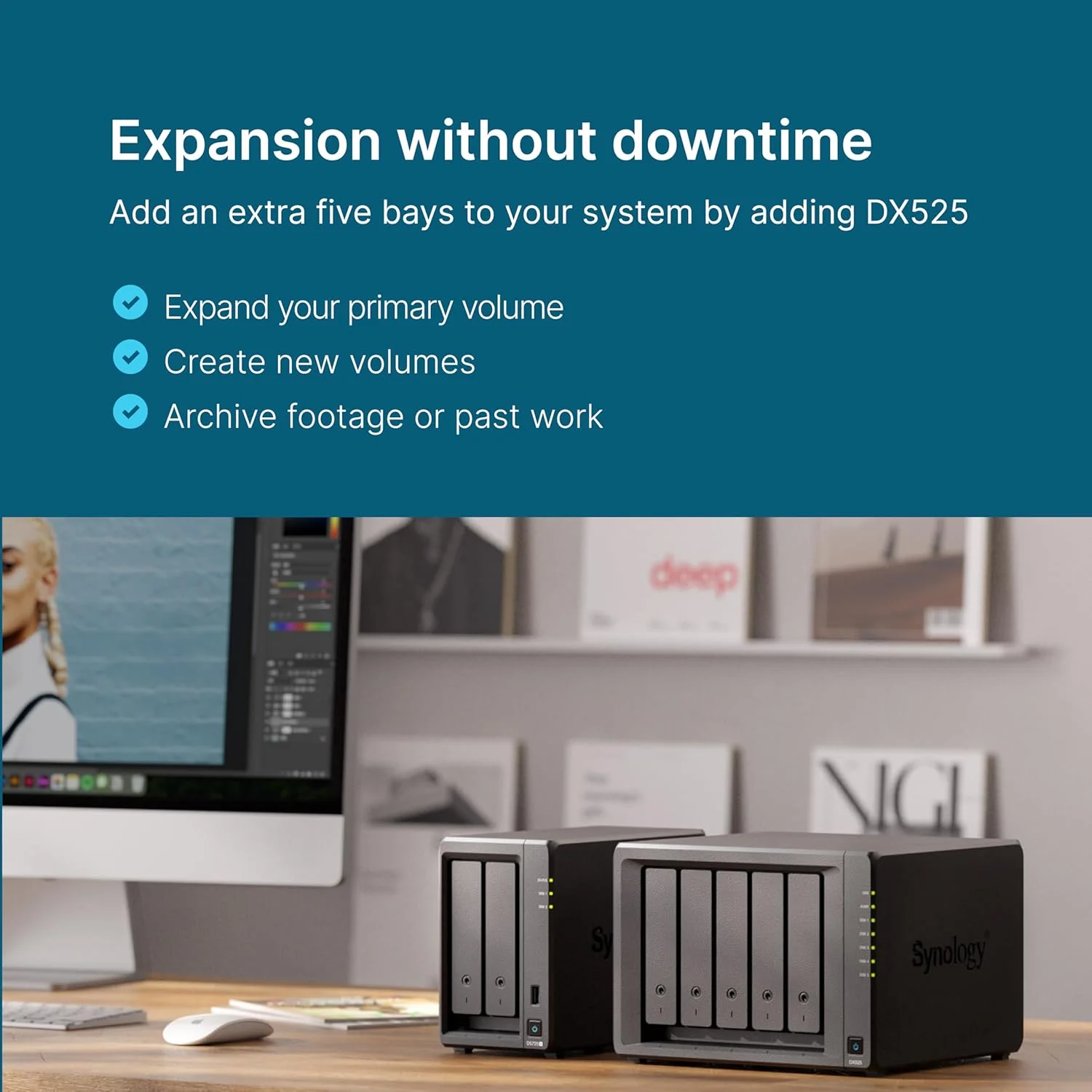 دستگاه ذخیره ساز تحت شبکه 2-Bay سینولوژی مدل DS725+ (بدون هارد)