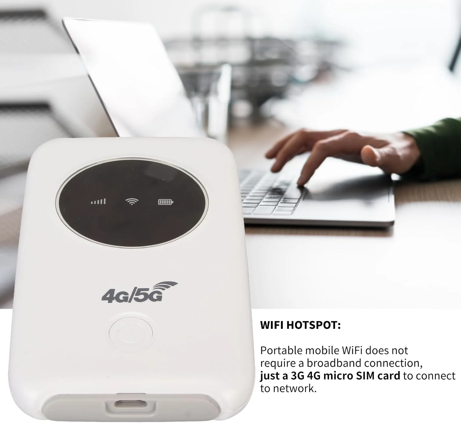 مودم USB 4G LTE، روتر موبایل 300 مگابیت بر ثانیه آنلاک شده با اسلات کارت Micro SIM، هات اسپات موبایل جیبی قابل حمل، تا 10 کاربر