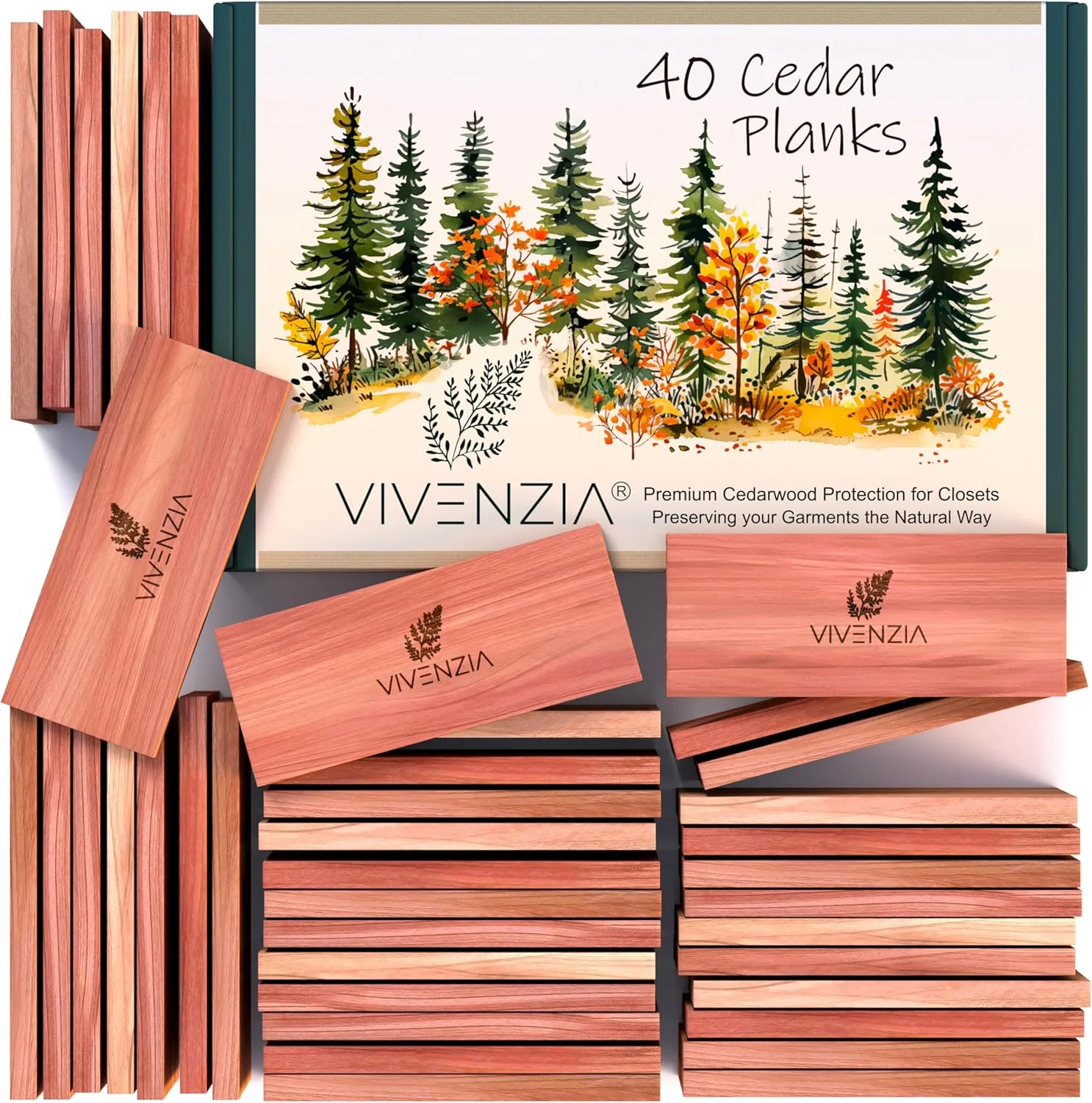 تخته های چوب سدر برای نگهداری لباس - 40 عدد - تخته های معطر سدر برای کمد