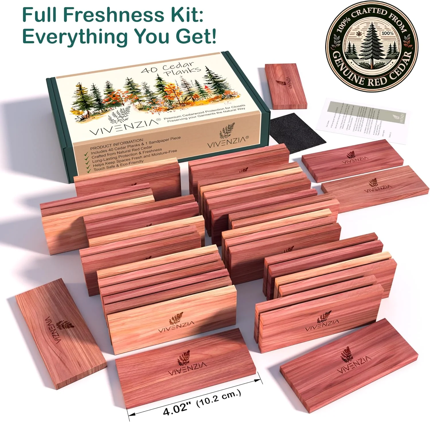 تخته های چوب سدر برای نگهداری لباس - 40 عدد - تخته های معطر سدر برای کمد