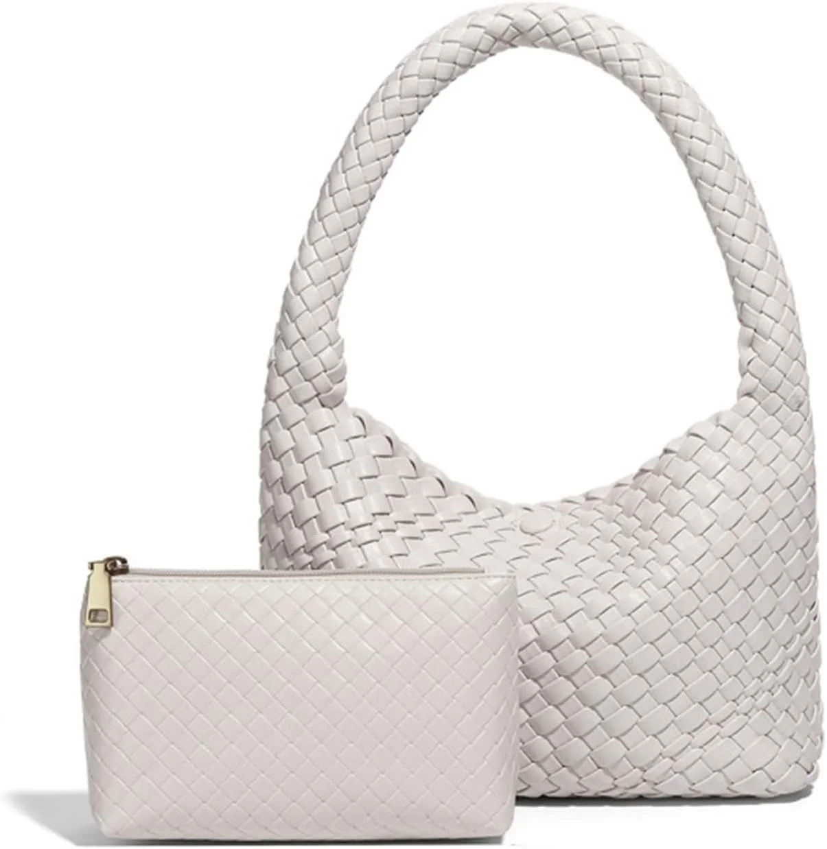 کیف دستی بافتنی زنانه، کیف دوشی با دسته بالایی، کیف بزرگ نرم تابستانی، کیف دستی دوشی چرم مصنوعی - کیف دستی ساحلی تابستانی شیک