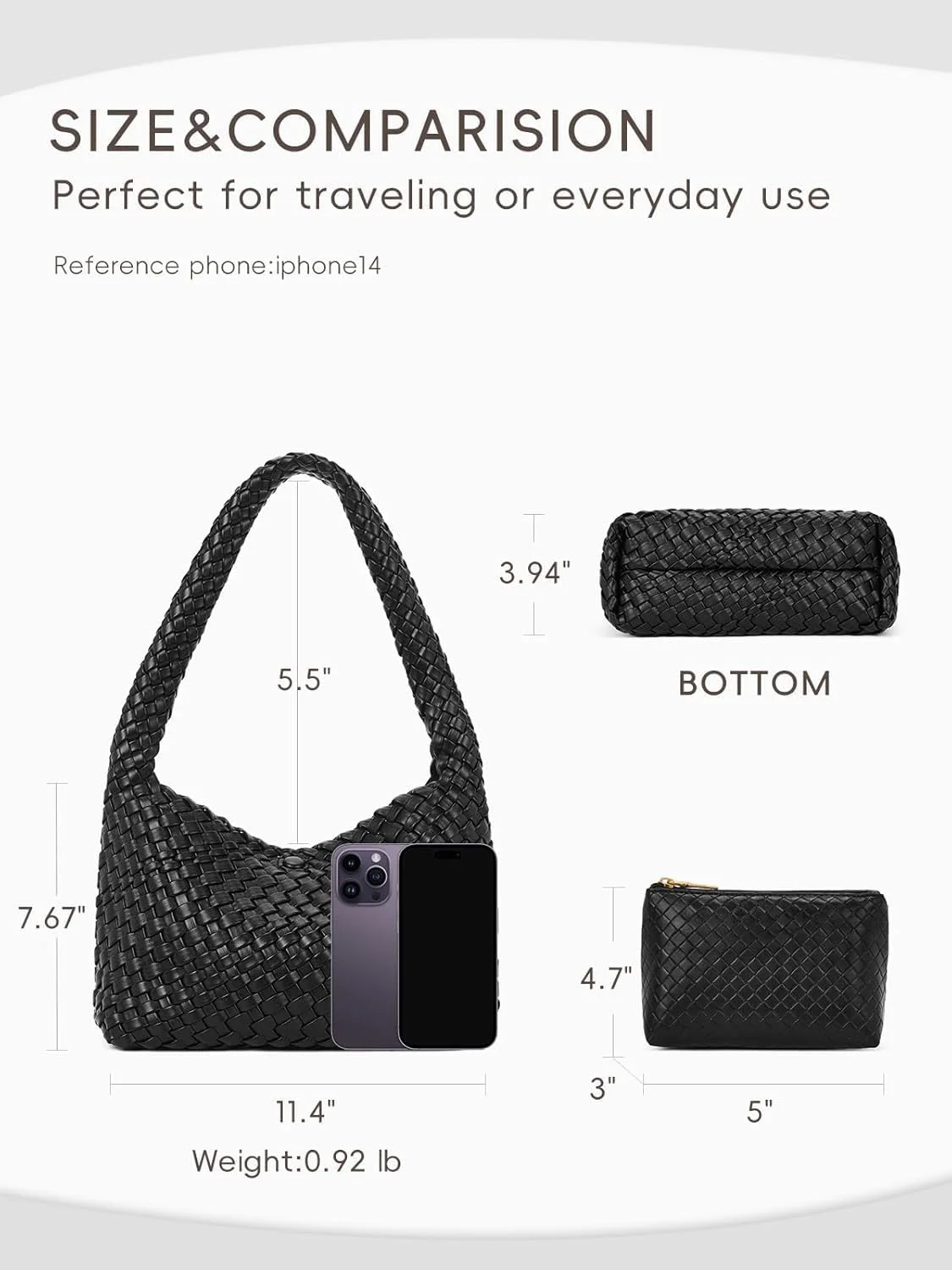 کیف دستی بافتنی زنانه، کیف دوشی با دسته بالایی، کیف بزرگ نرم تابستانی، کیف دستی دوشی چرم مصنوعی - کیف دستی ساحلی تابستانی شیک