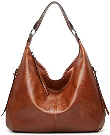 آلمار - ست کیف دستی هوبو بزرگ زنانه مد روز 3 تکه با کیف دوشی کوچک و کیف پول دستی برای دختران و بانوان (صورتی)