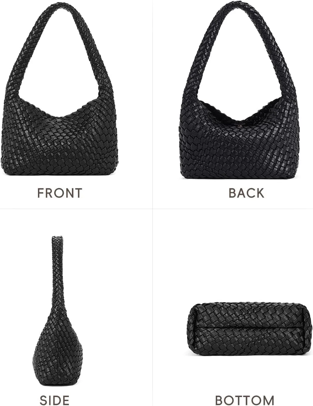 کیف دستی بافتنی زنانه، کیف دوشی با دسته بالایی، کیف بزرگ نرم تابستانی، کیف دستی دوشی چرم مصنوعی - کیف دستی ساحلی تابستانی شیک