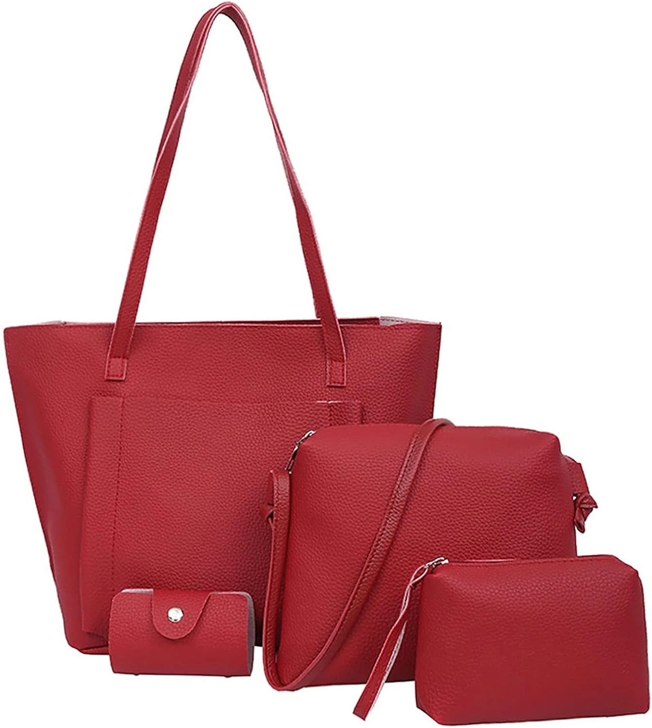 COOLBABY ست ۴ تکه کیف دستی زنانه شامل کیف دوشی، کیف کراس بادی، کیف پول و کیف پاکتی زنانه