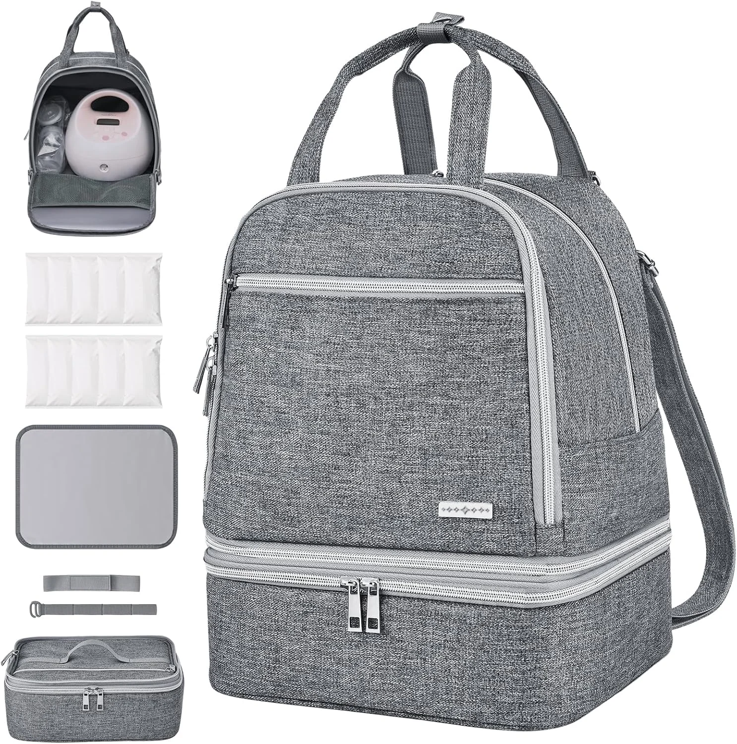 کیف حمل پمپ سینه، کیف حمل قابل حمل برای Spectra S1/S2، کوله پشتی بزرگ 30 لیتری با محفظه های ذخیره سازی، صورتی