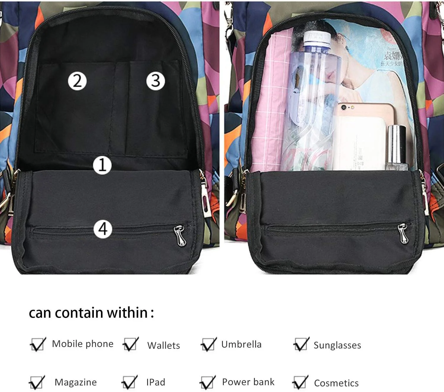 کوله پشتی ضد سرقت نایلونی Freie Liebe، کیف دستی زنانه، کوله پشتی مسافرتی، کیف های سبک وزن